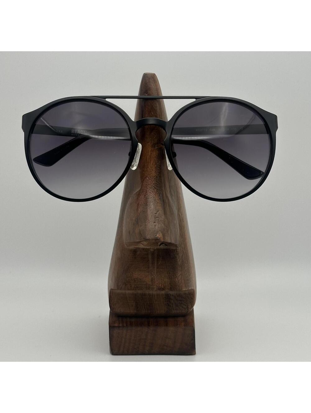 Reaction by Kenneth Cole Round Black Aviator Sunglasses